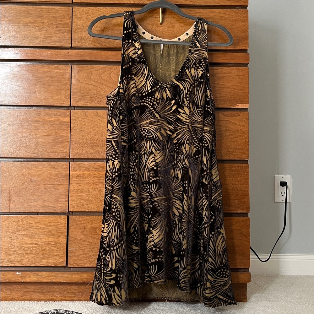 Free People - Black and Tan Sleeveless Dress with stud detail